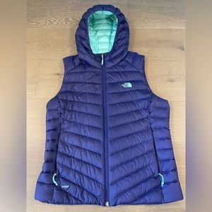 Purple & Mint North Face Full Zip Vest with hood